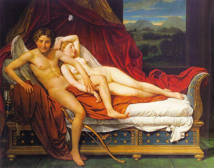 Jacques-Louis  David Cupid and Psyche1 oil painting picture